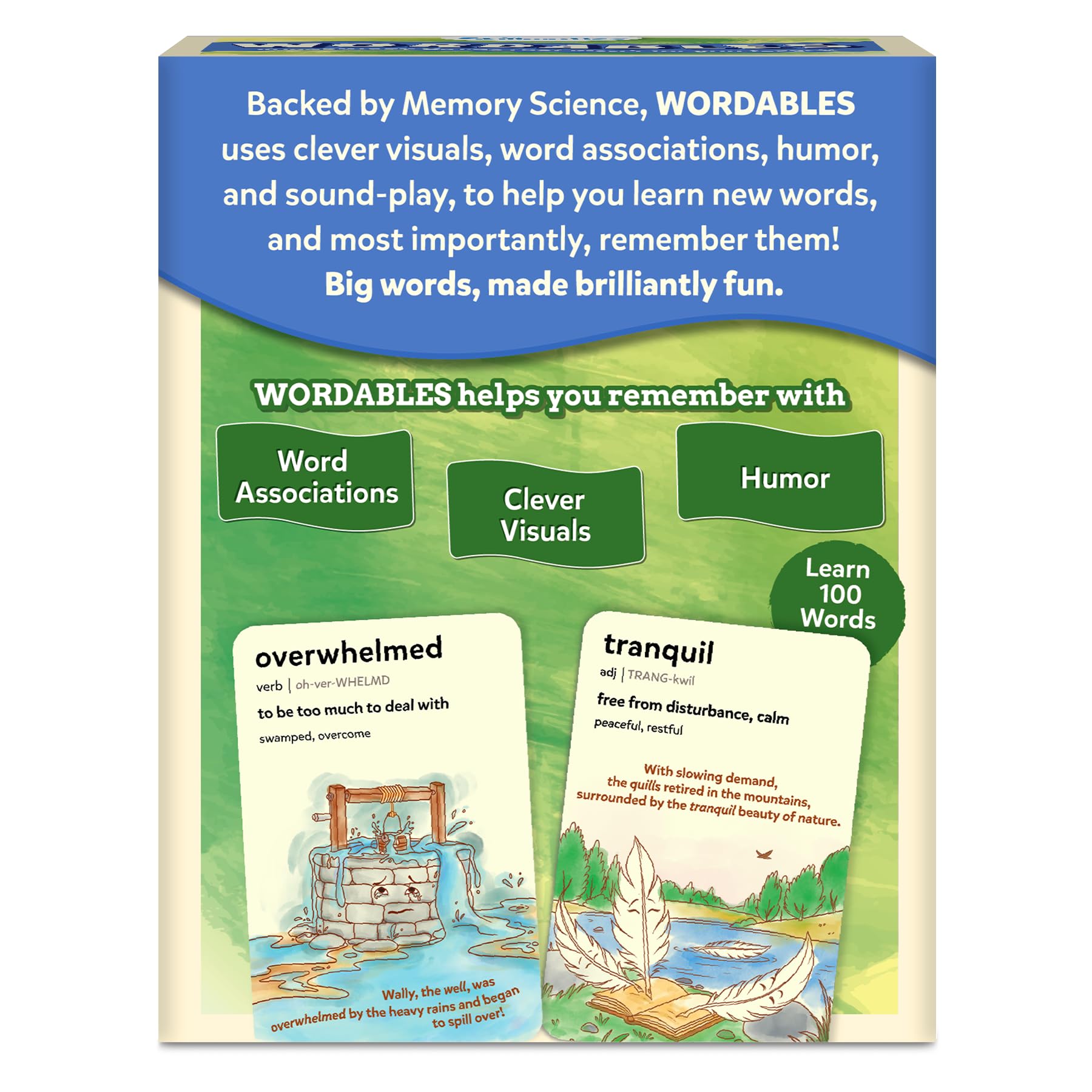 Skillmatics Wordables - 100 Vocabulary Flash Cards for Kids Ages 8+ | Memory Science, Screen-Free Word Game
