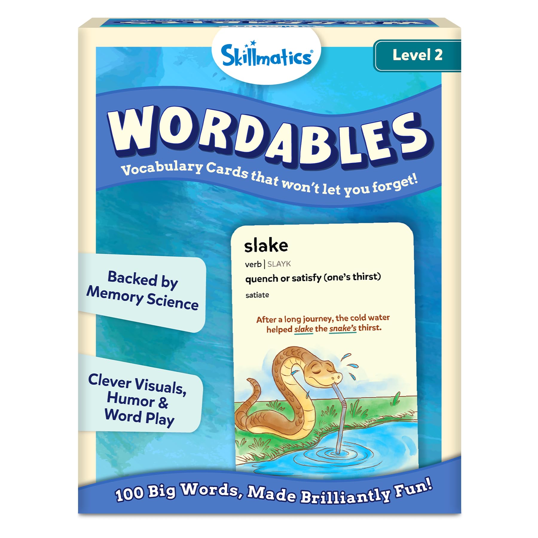 Skillmatics Wordables Level 2 Flash Cards – 100 Big Words for Ages 10+ with Visuals & Wordplay