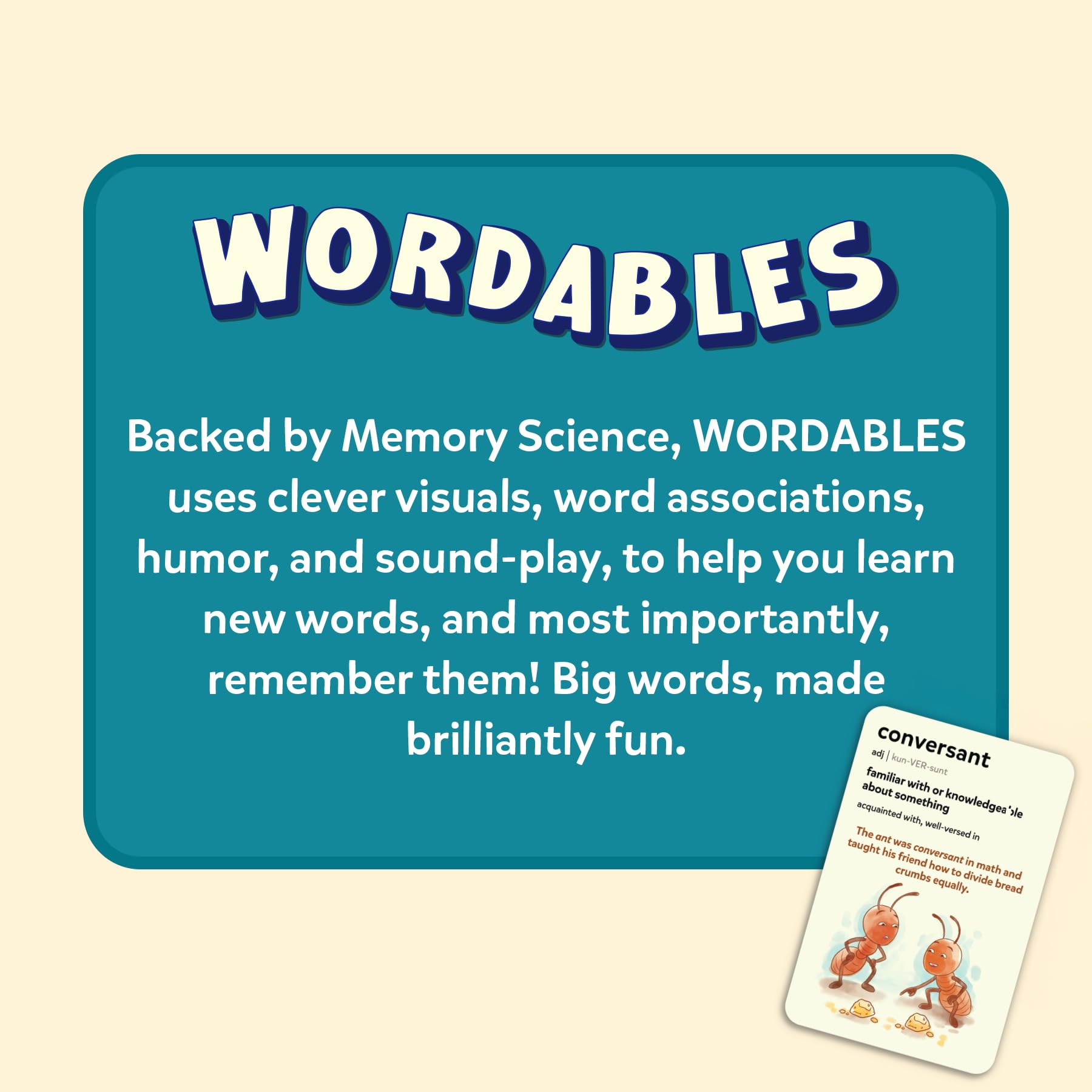 Skillmatics Wordables Level 2 Flash Cards – 100 Big Words for Ages 10+ with Visuals & Wordplay
