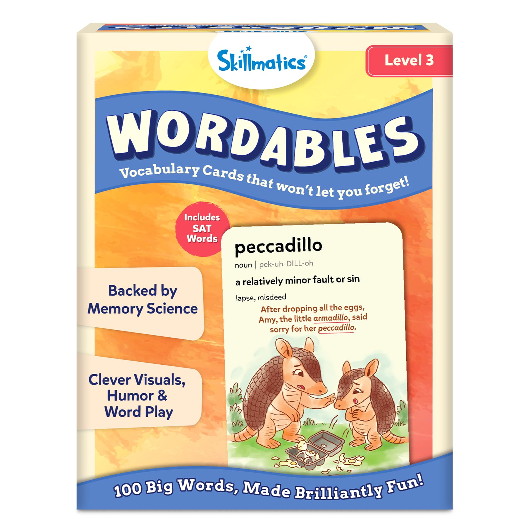 Skillmatics Wordables Level 3 SAT Vocabulary Flash Cards – 100 Words with Memory Science Visuals, Ages 12+