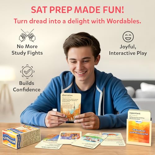 Skillmatics Wordables Level 3 SAT Vocabulary Flash Cards – 100 Words with Memory Science Visuals, Ages 12+