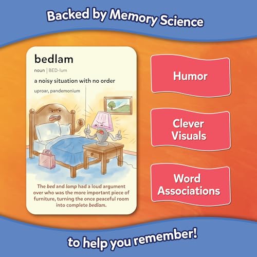 Skillmatics Wordables Level 3 SAT Vocabulary Flash Cards – 100 Words with Memory Science Visuals, Ages 12+