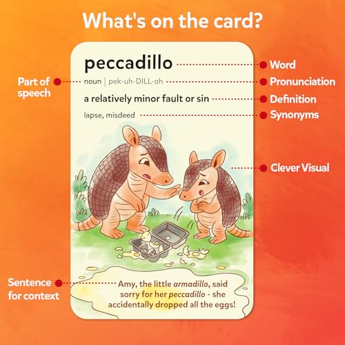 Skillmatics Wordables Level 3 SAT Vocabulary Flash Cards – 100 Words with Memory Science Visuals, Ages 12+