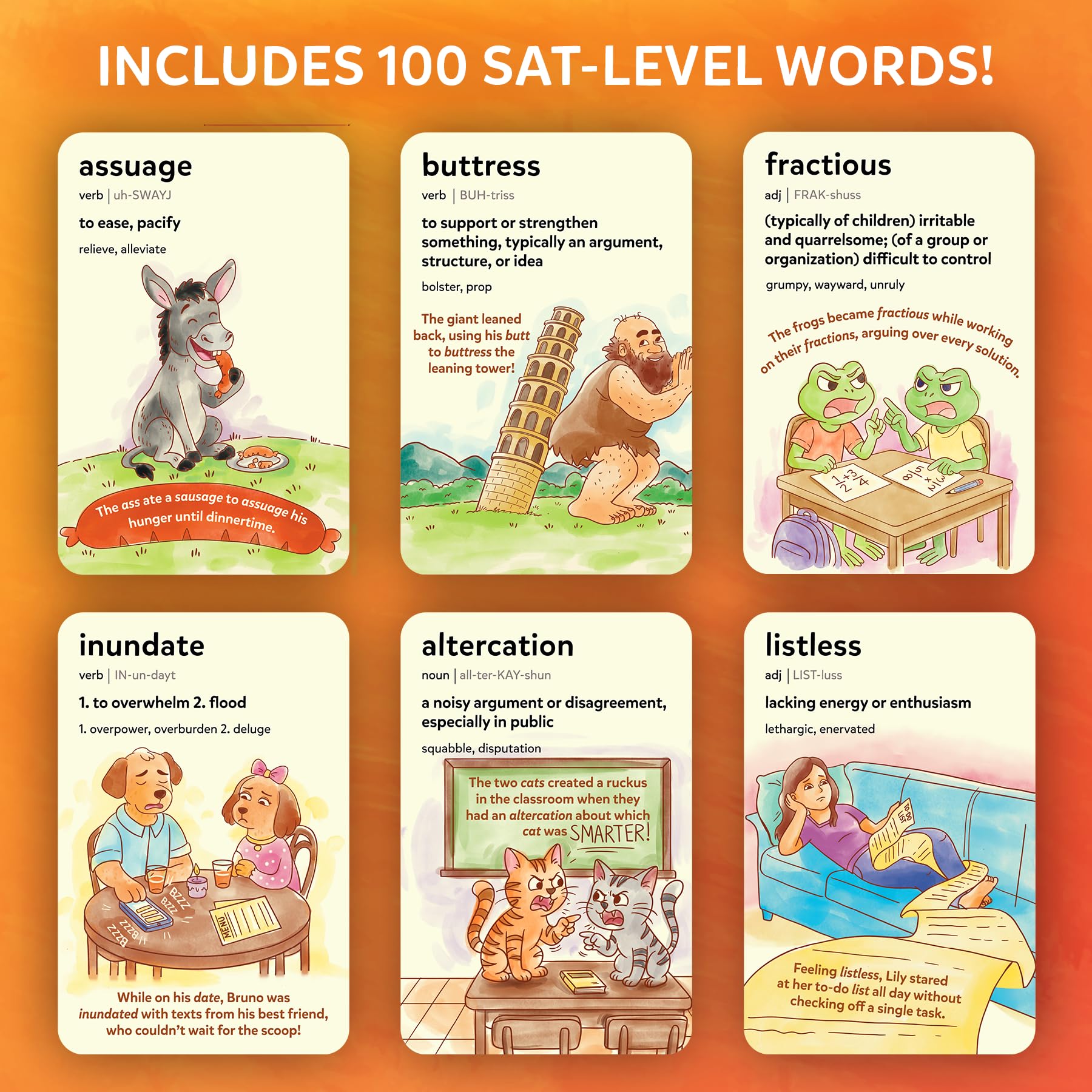 Skillmatics Wordables Level 3 SAT Vocabulary Flash Cards – 100 Words with Memory Science Visuals, Ages 12+