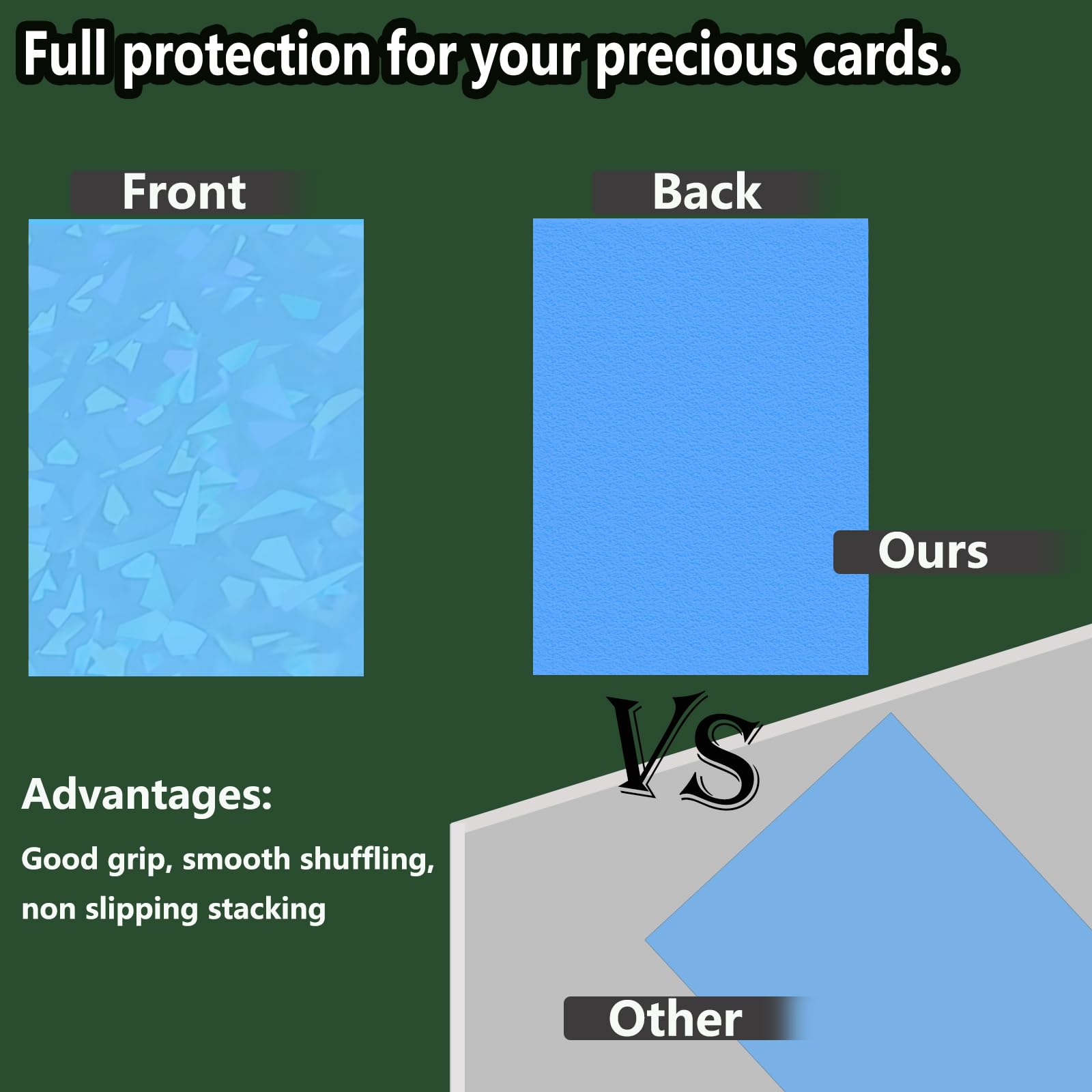 Sky Blue Holographic Cracked Ice Card Sleeves – 100 Count, Fit MTG, Yu-Gi-Oh!, Baseball, and More