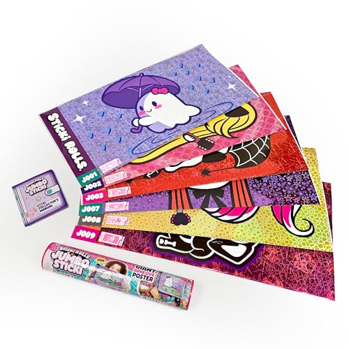 Sky Castle Sticki Rolls Jumbo Stickies 6-Pack Capsule – Reusable Foil Stickers for Walls, Mirrors & More (Creepies 1)