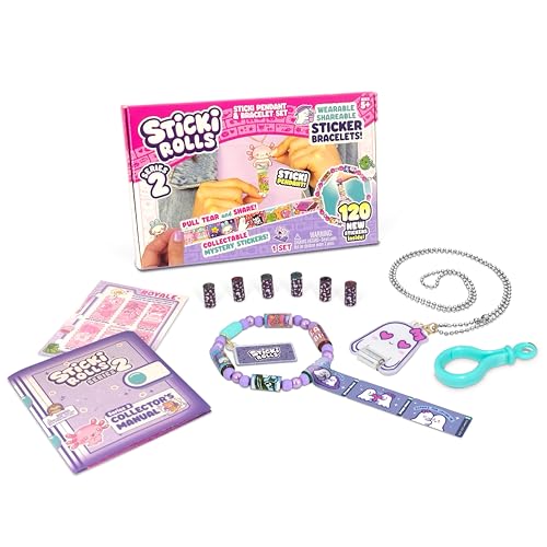 Sky Castle Sticki Rolls Pendant Pack Series 2 - Booboo: 120 Wearable Stickers, Toy Pendant & Bracelet for Kids Ages 5+