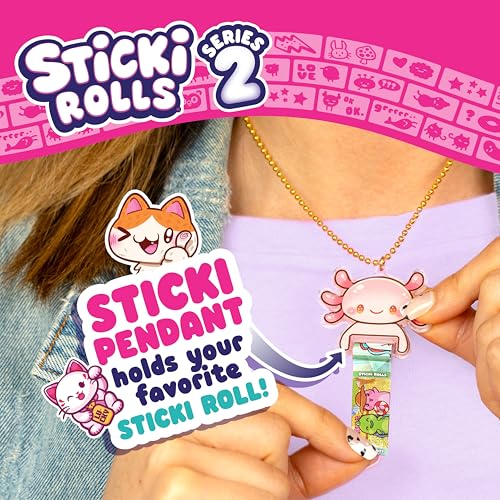 Sky Castle Sticki Rolls Pendant Pack – Series 2 Chillin Charlie: 120 Wearable Kawaii Stickers with Bracelet & Pendant