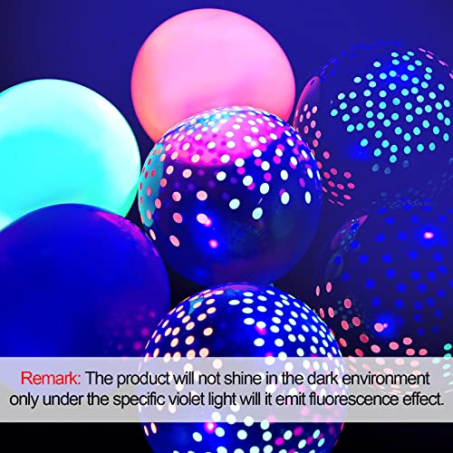Skylety 32-Piece Glow in the Dark Party Supplies with Balloons, Tape, and Streamer Garland - Neon Party Favors for Blacklight Events