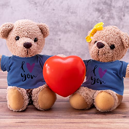 Skylety 6-Pack Blue Basic Tee Shirts for Stuffed Bears and Dolls (Fits 14-18 Inch, Bear Not Included)