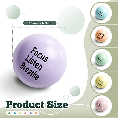 Skylety Motivational Stress Balls – 6 Pack Pastel Foam Squeeze Balls with Inspirational Quotes for Stress Relief