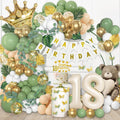 Slmeno Sage Green 18th Birthday Decoration Kit - Balloon Arch, 3D Butterflies, Cake Toppers & More