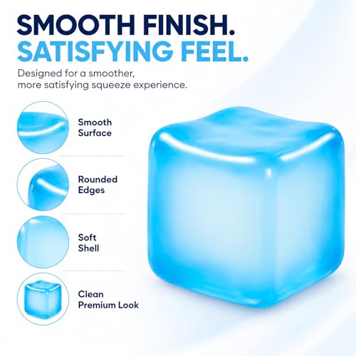 Slow-Rising Ice Cube Squishy Fidget Toy – Pink Sensory Stress Relief Cube for Desk, Travel, and Focus