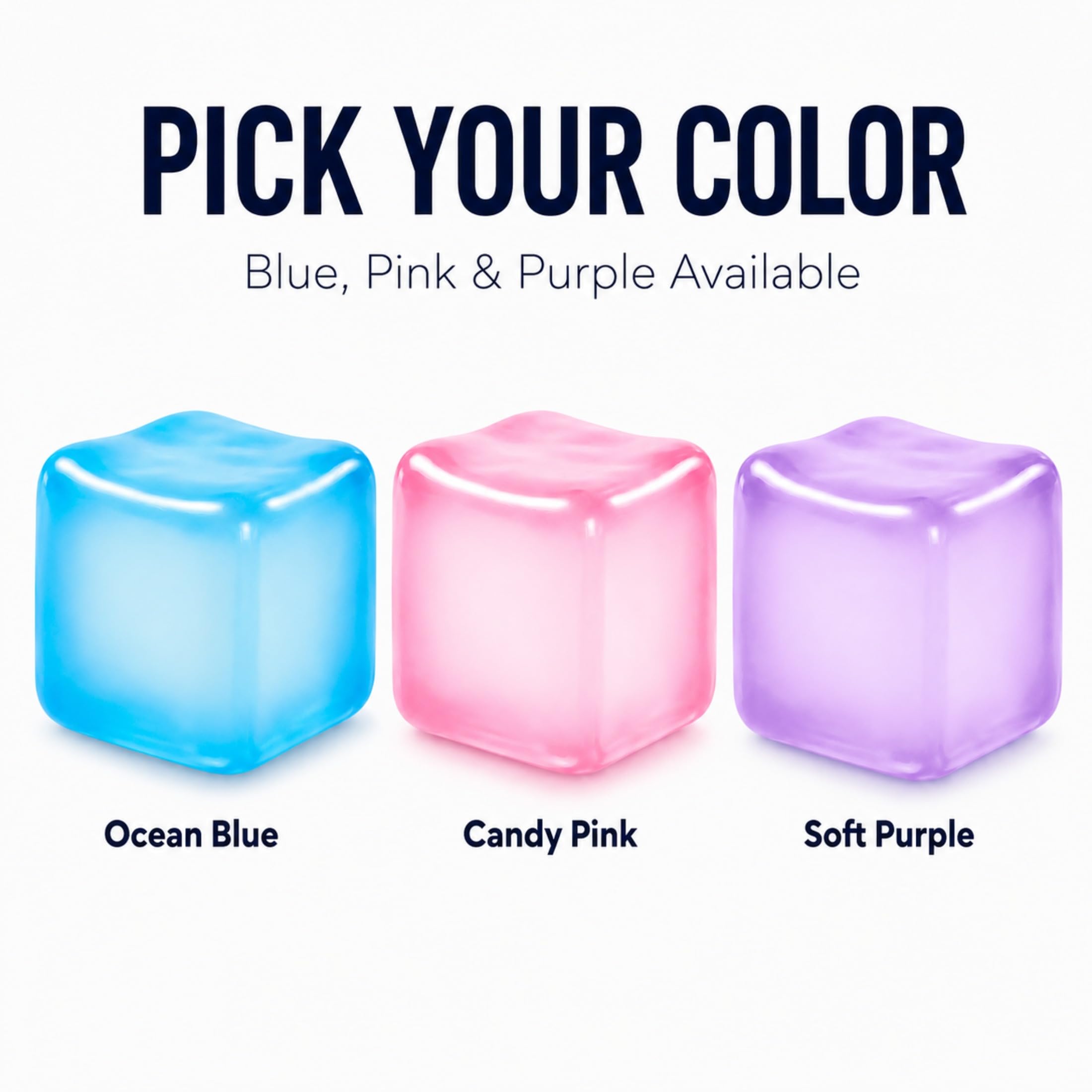 Slow-Rising Ice Cube Squishy Fidget Toy – Pink Sensory Stress Relief Cube for Desk, Travel, and Focus
