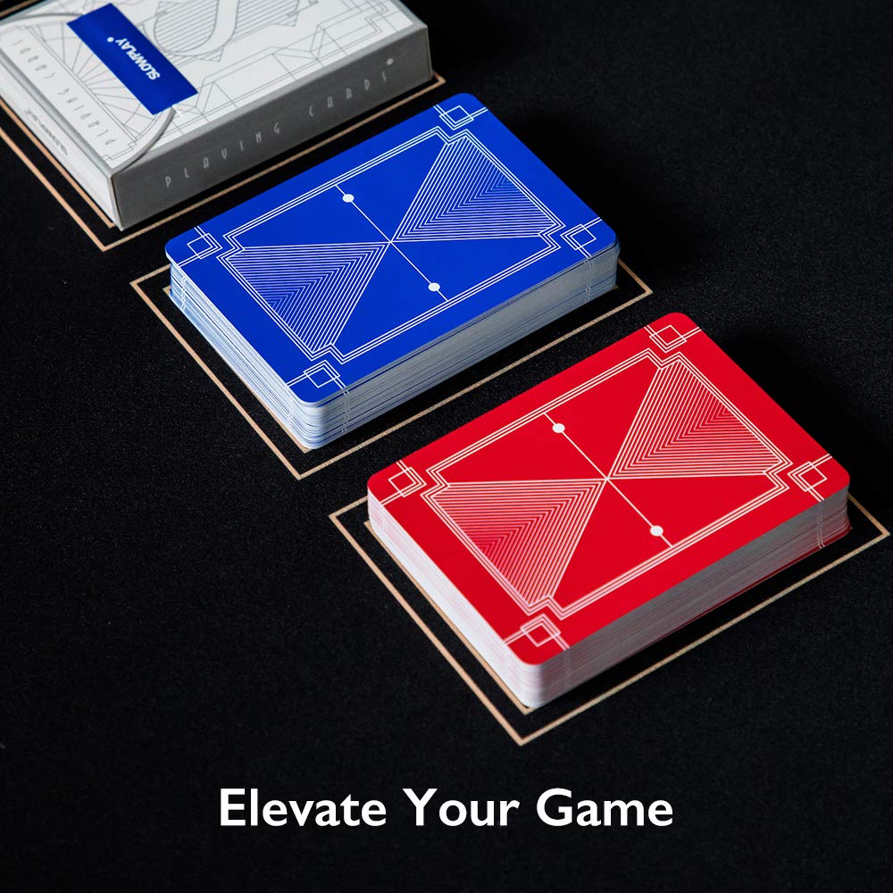 SLOWPLAY 2-Deck Plastic Playing Cards – Jumbo Index, Waterproof & Washable Poker Cards for Texas Hold'em