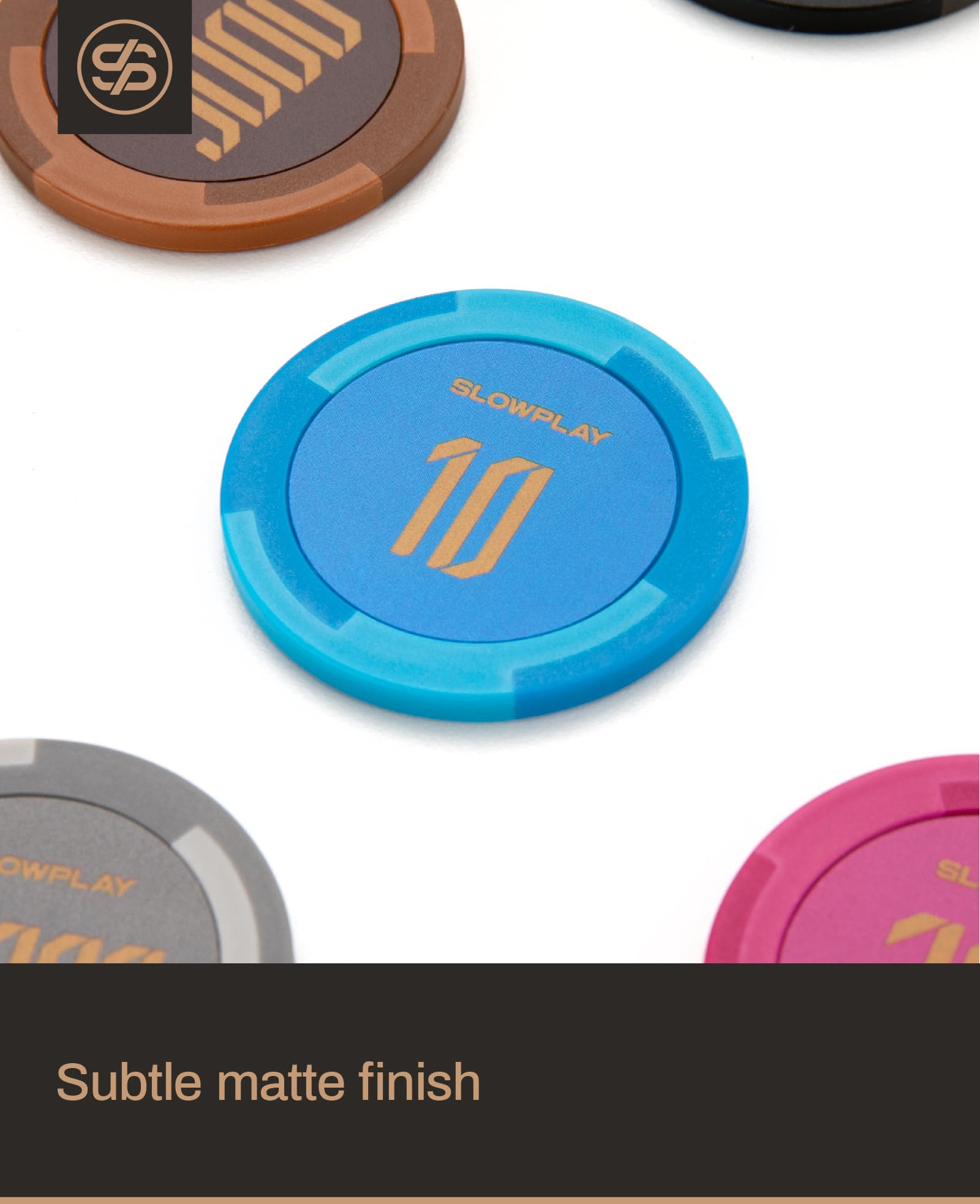 SLOWPLAY Godel 14g Clay Poker Chips - 40mm Heavyweight Composite with Iron Core, Pack of 50 Black (No Denomination)