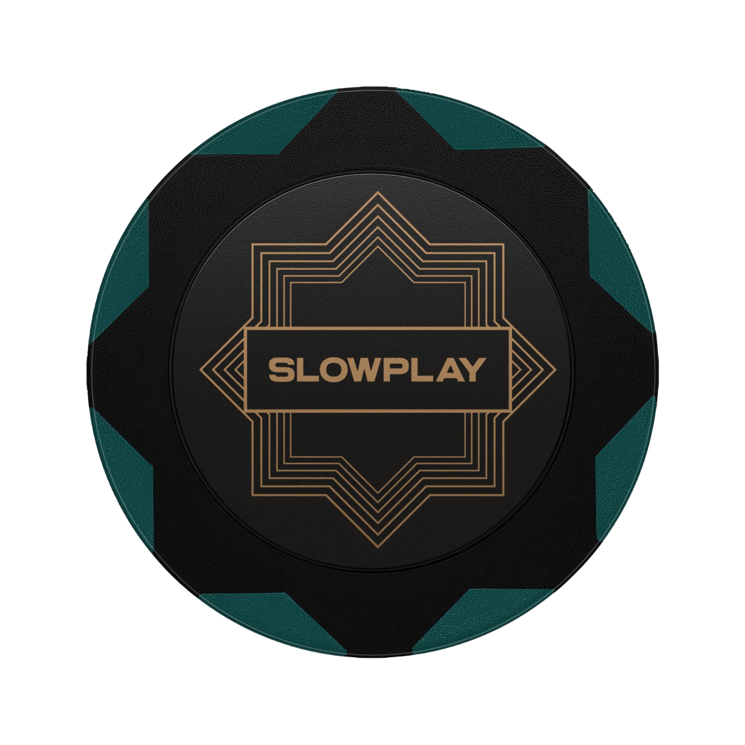 SLOWPLAY Nash Clay Poker Chips – 14g Heavyweight Composite, 40mm, Pack of 50 in Green (No Denomination)