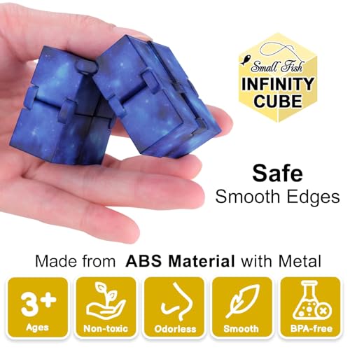 SMALL FISH Infinity Cube Fidget Galaxy – Noiseless Sensory Toy for Stress Relief and Focus