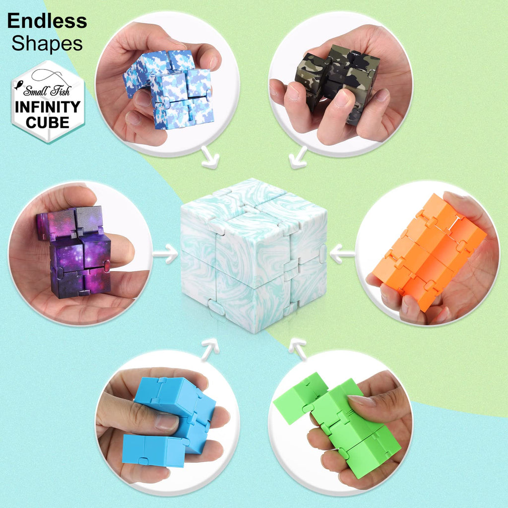 SMALL FISH Infinity Cube Fidget Toy for Stress Relief – Marble