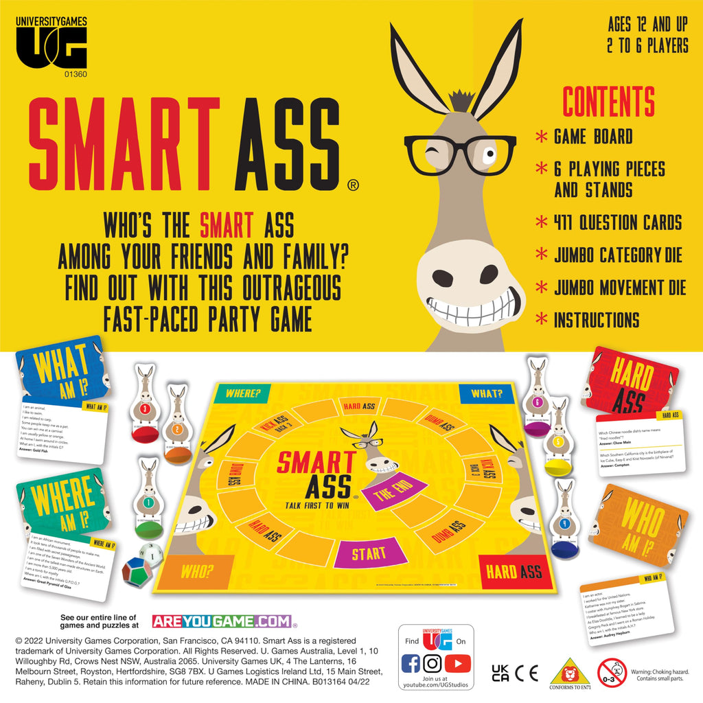 Smart Ass Trivia Party Game – New Edition with 411 Cards for Ages 12+