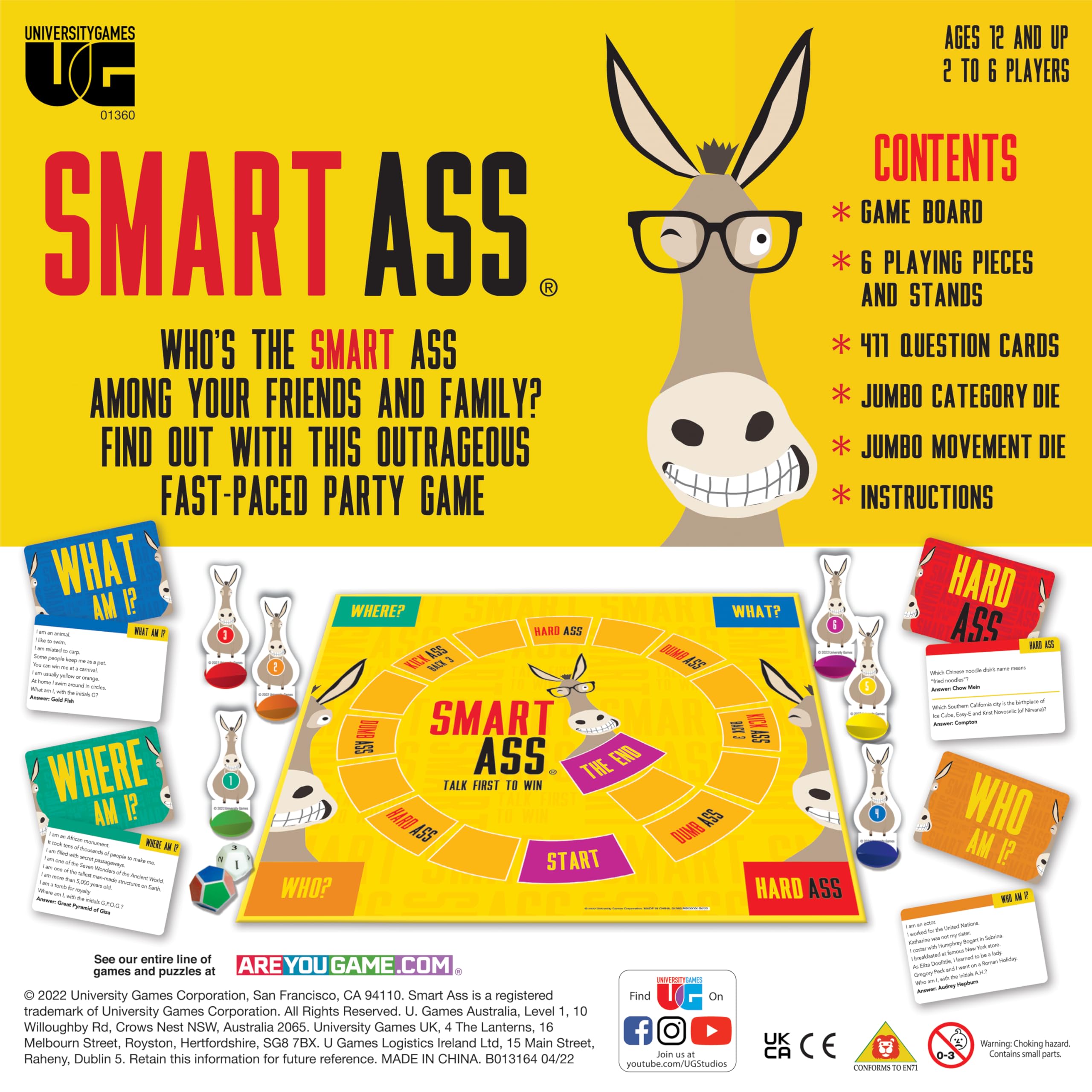 Smart Ass Trivia Party Game – New Edition with 411 Cards for Ages 12+