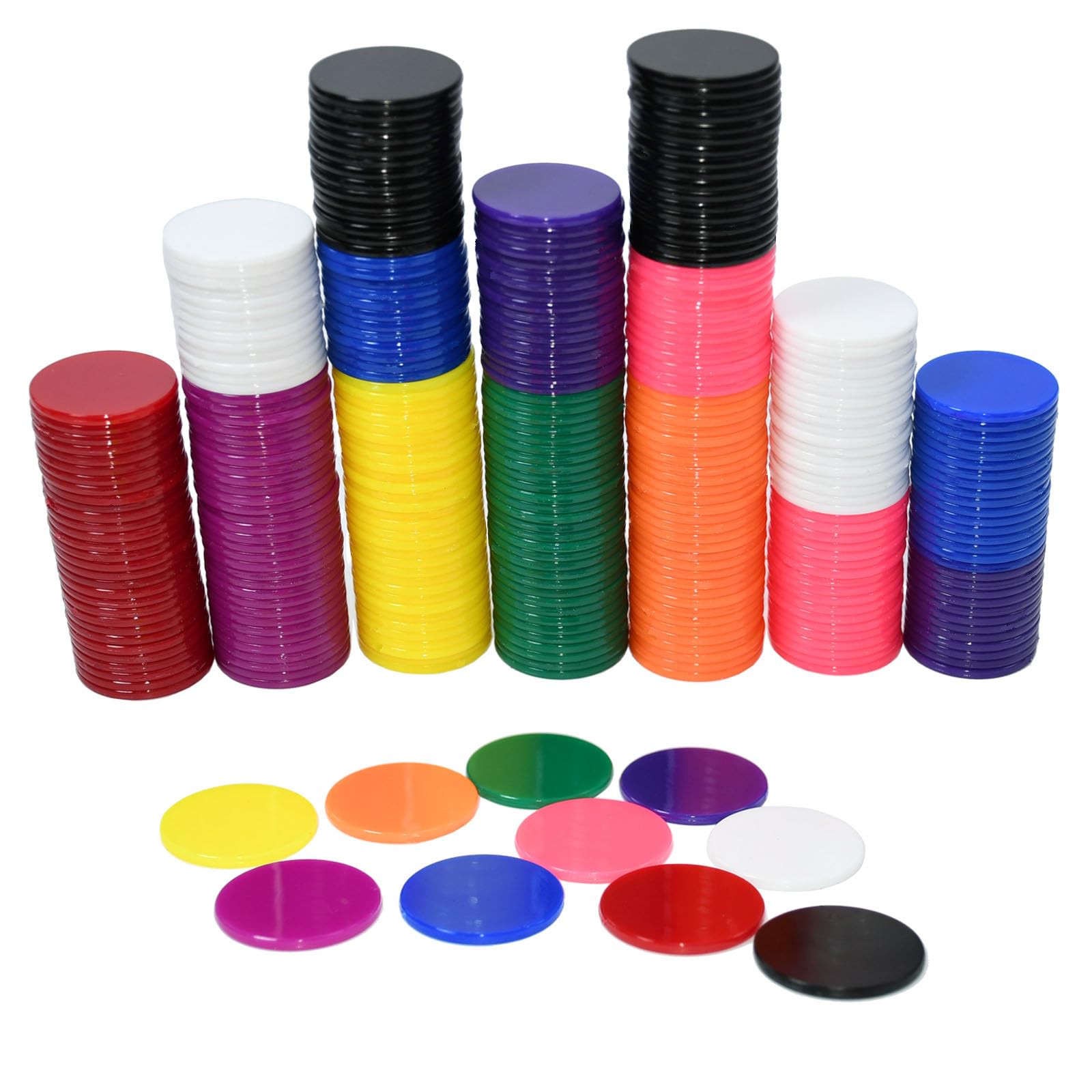 Smartdealspro 300-Piece 1-Inch Plastic Counters - 10 Colors - for Counting, Sorting, Math Games & Bingo