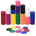 Smartdealspro 300-Piece 1-Inch Plastic Counters Set – 10 Colors, Opaque, with Edge