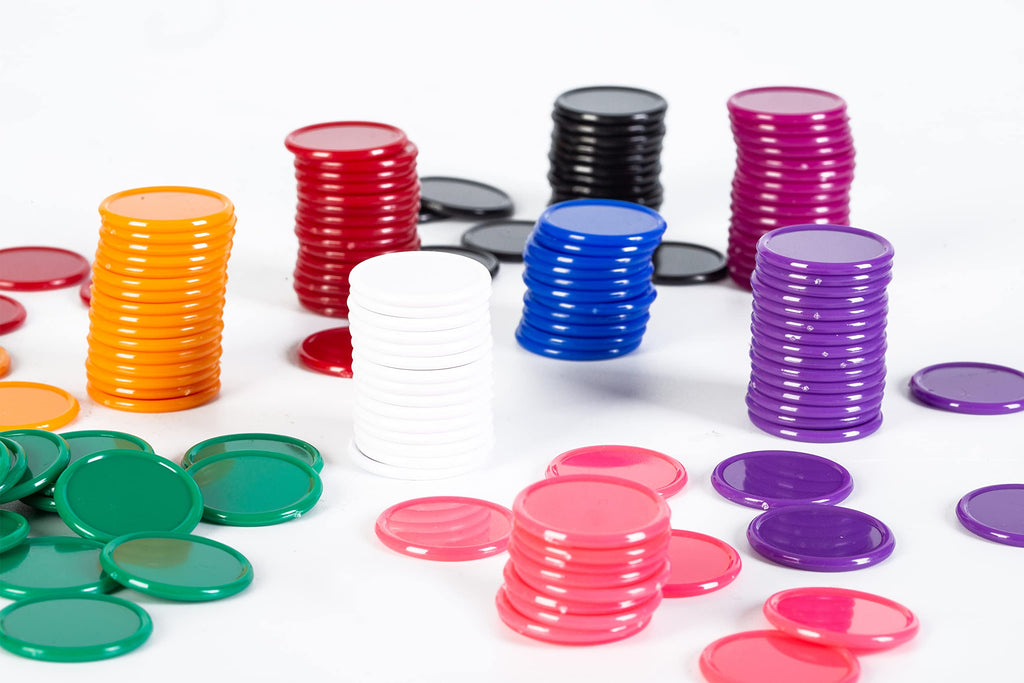 Smartdealspro 300-Piece 1-Inch Plastic Counters Set – 10 Colors, Opaque, with Edge
