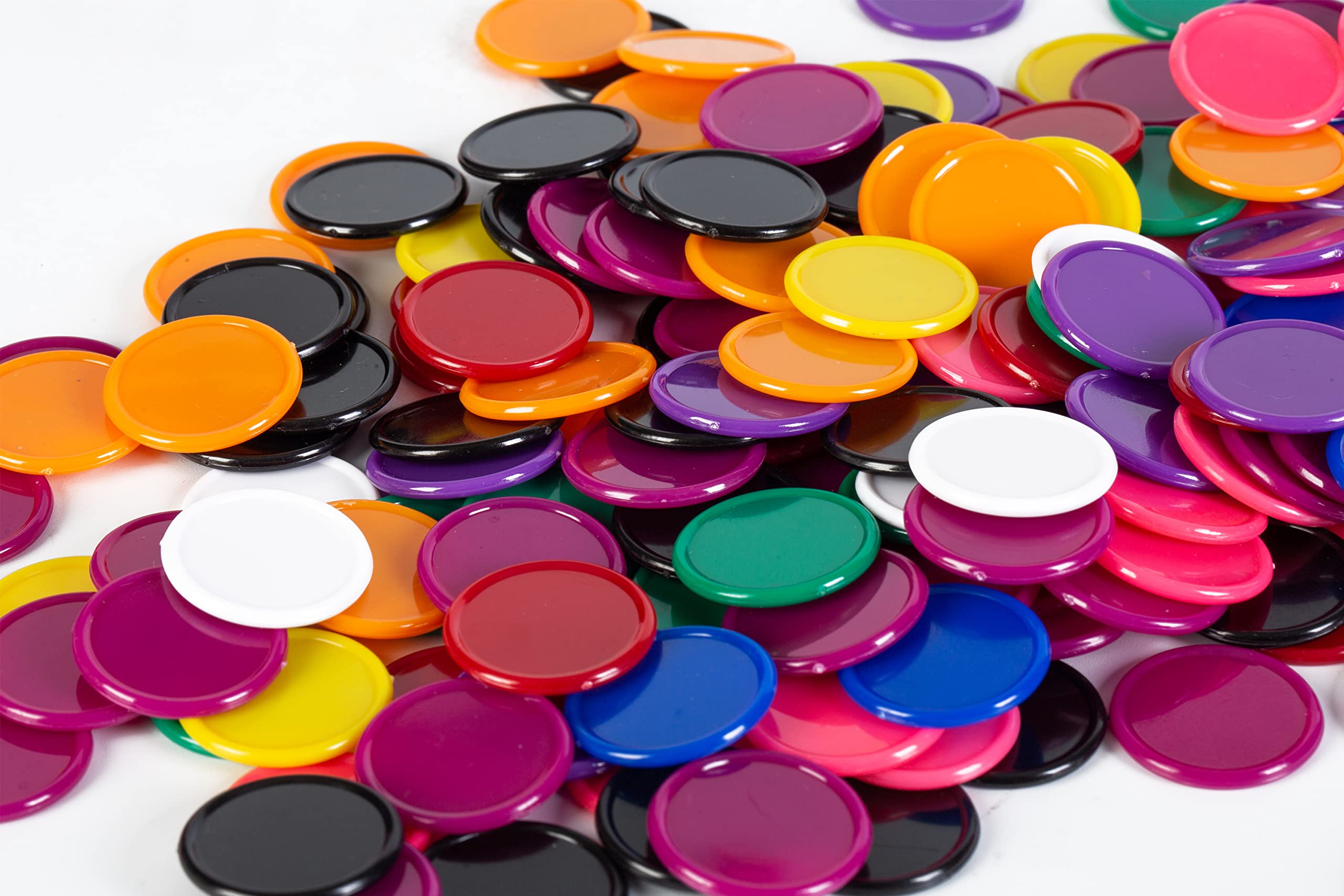 Smartdealspro 300-Piece 1-Inch Plastic Counters Set – 10 Colors, Opaque, with Edge
