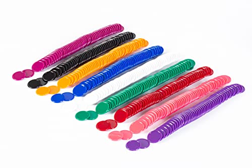 Smartdealspro 300-Piece 1-Inch Plastic Counters Set – 10 Colors, Opaque, with Edge
