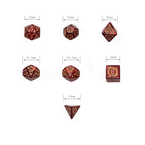 SmartDealsPro 5 Polyhedral Dice Sets (35 Dice) with Pouches – Acrylic D&D Dice with Gold Numbers