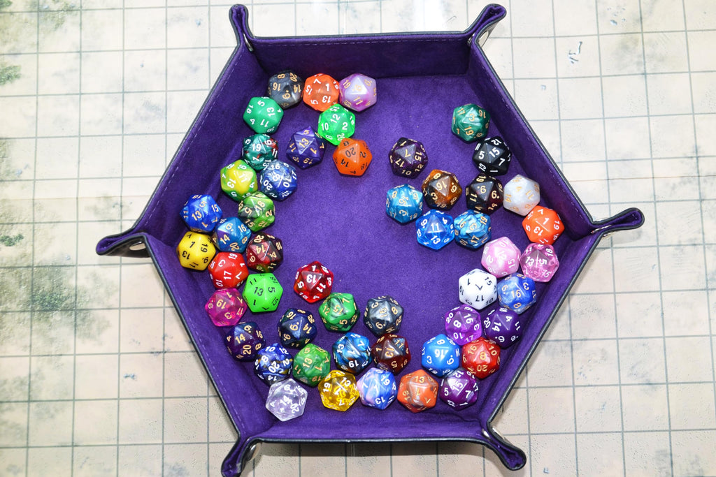 SmartDealsPro 50-Pack D20 Dice Set – Mixed Colors, 22mm Polyhedral Dice with Velvet Pouch for DND, MTG, RPG & Tabletop Games
