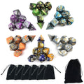 SmartDealsPro Double-Colors Polyhedral Dice Sets – 42 Acrylic Dice with 7 Pouches for D&D RPG MTG