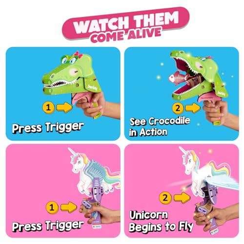 Smartivity Mech Miracles DIY Kit – Build Unicorn & Crocodile, STEM Toy for Ages 6-14