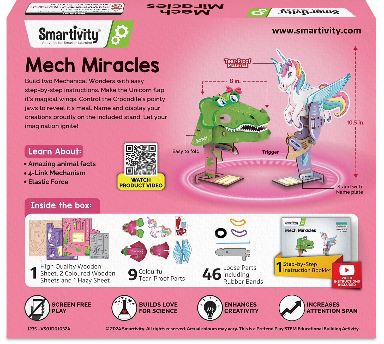 Smartivity Mech Miracles DIY Kit – Build Unicorn & Crocodile, STEM Toy for Ages 6-14