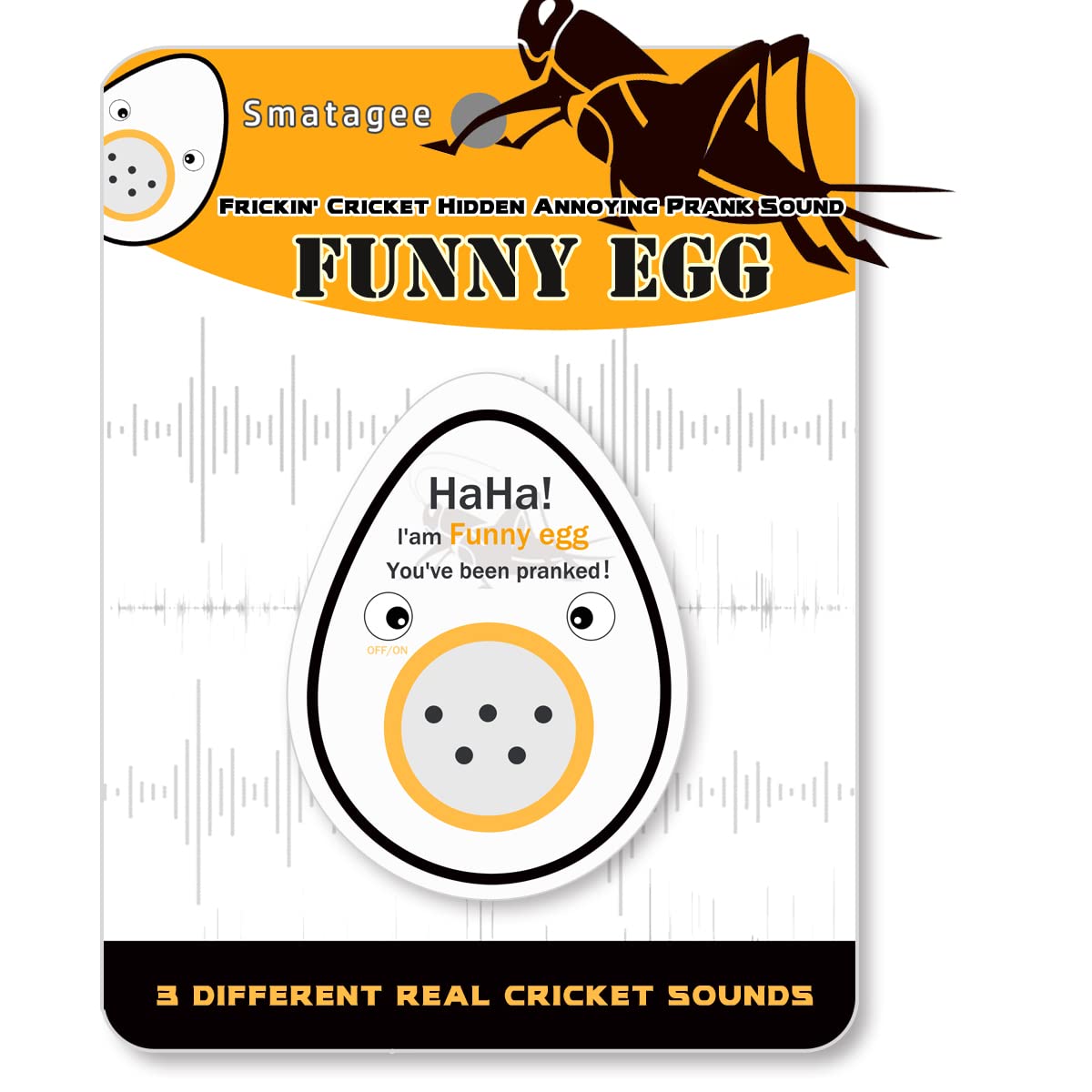 Smatagee Funny Egg: Cricket Hidden Noise Maker Prank – Random Chirping Sounds for Gags at Home or Office