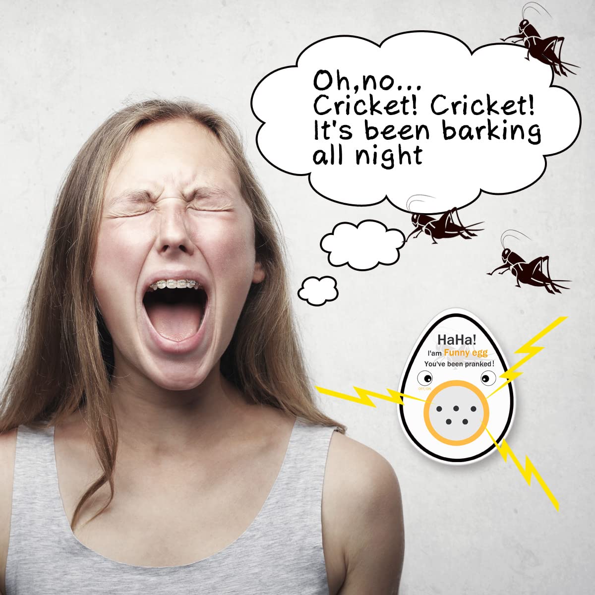 Smatagee Funny Egg: Cricket Hidden Noise Maker Prank – Random Chirping Sounds for Gags at Home or Office