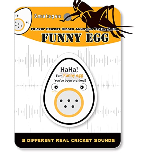 Smatagee Funny Egg: Cricket Hidden Noise Maker Prank – Random Chirping Sounds for Gags at Home or Office