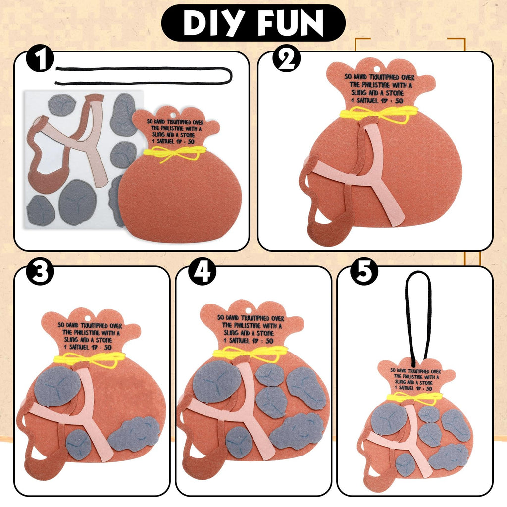 SmoothNovelty 24-Pack David and Goliath Felt Ornament Craft Kit for Sunday School & Home Activities