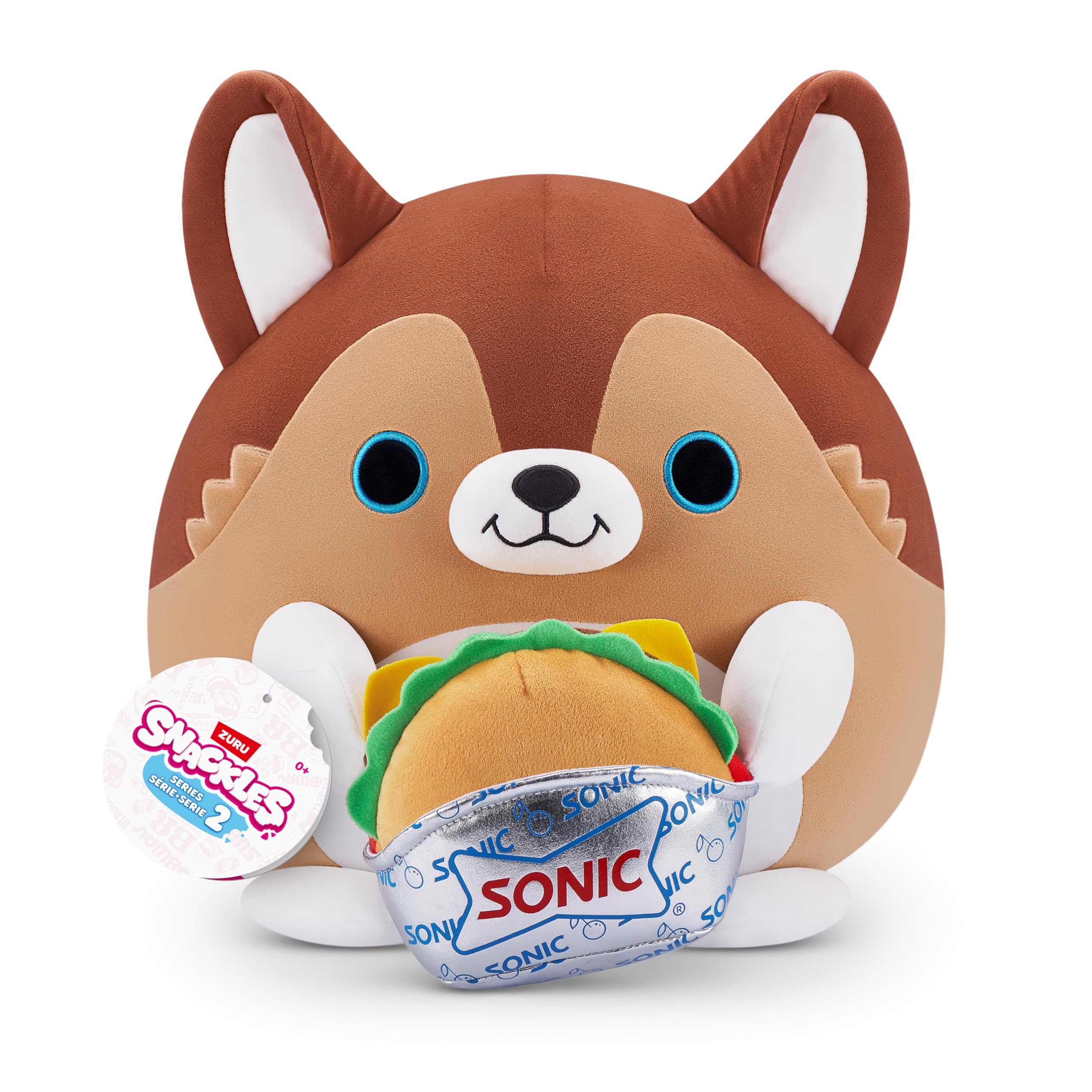 Snackles Series 2 Lucas the Puppy 14-Inch Super Soft Plush with Licensed Snack Accessory by ZURU