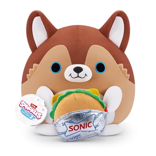 Snackles Series 2 Lucas the Puppy 14-Inch Super Soft Plush with Licensed Snack Accessory by ZURU