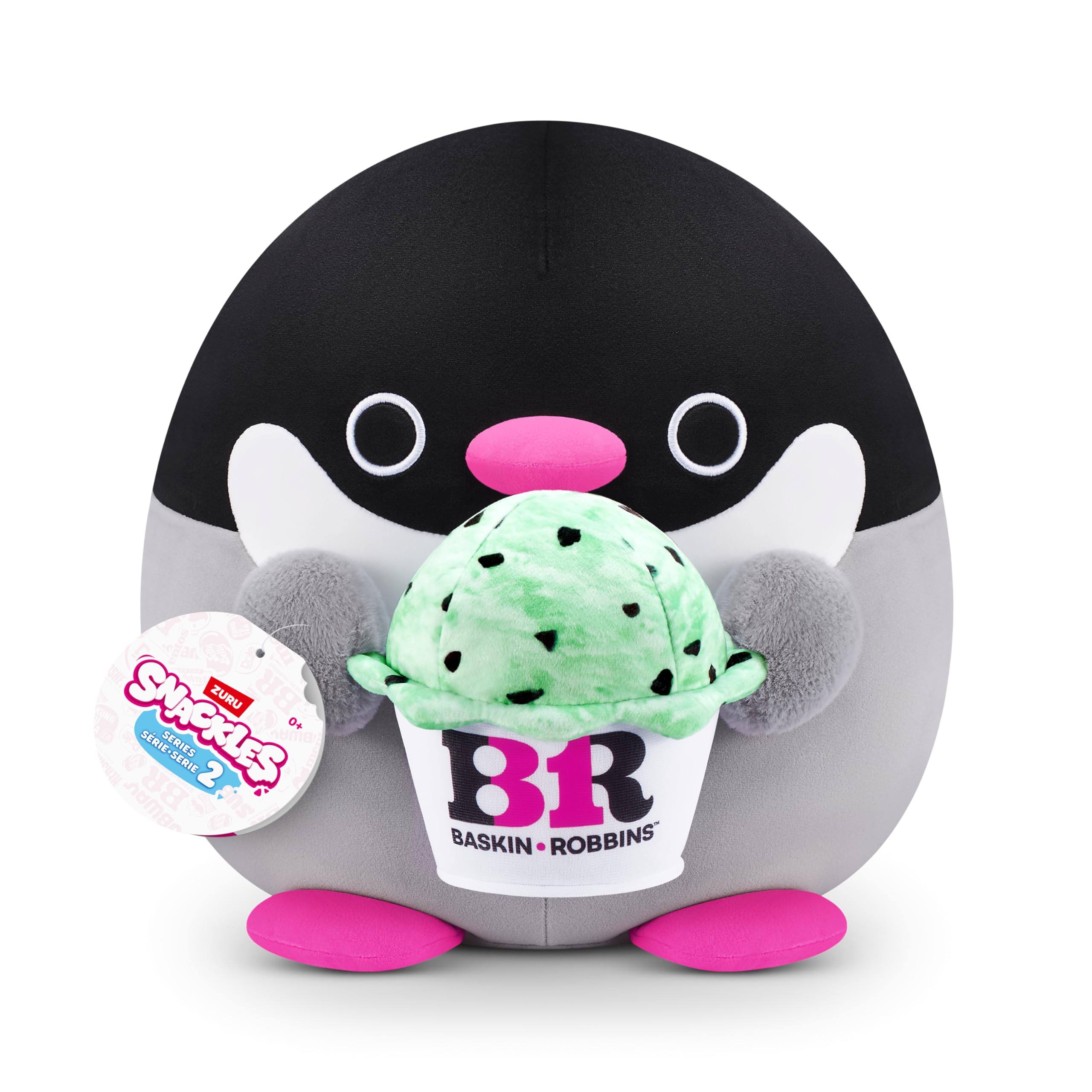 Snackles Series 2 Penguin & Baskin-Robbins 14-Inch Plush by ZURU – Ultra Soft Collectible Stuffed Animal