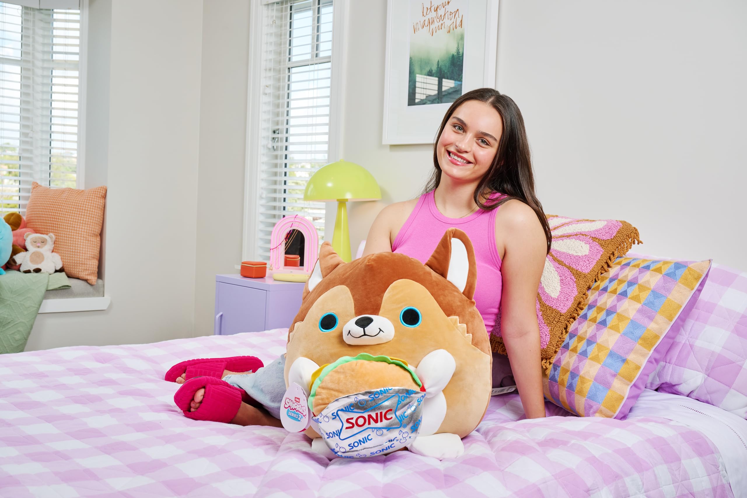 Snackles Series 2 Puppy Plush with Sonic Burger – 16 Inch Ultra Soft Collectible Stuffed Animal by ZURU