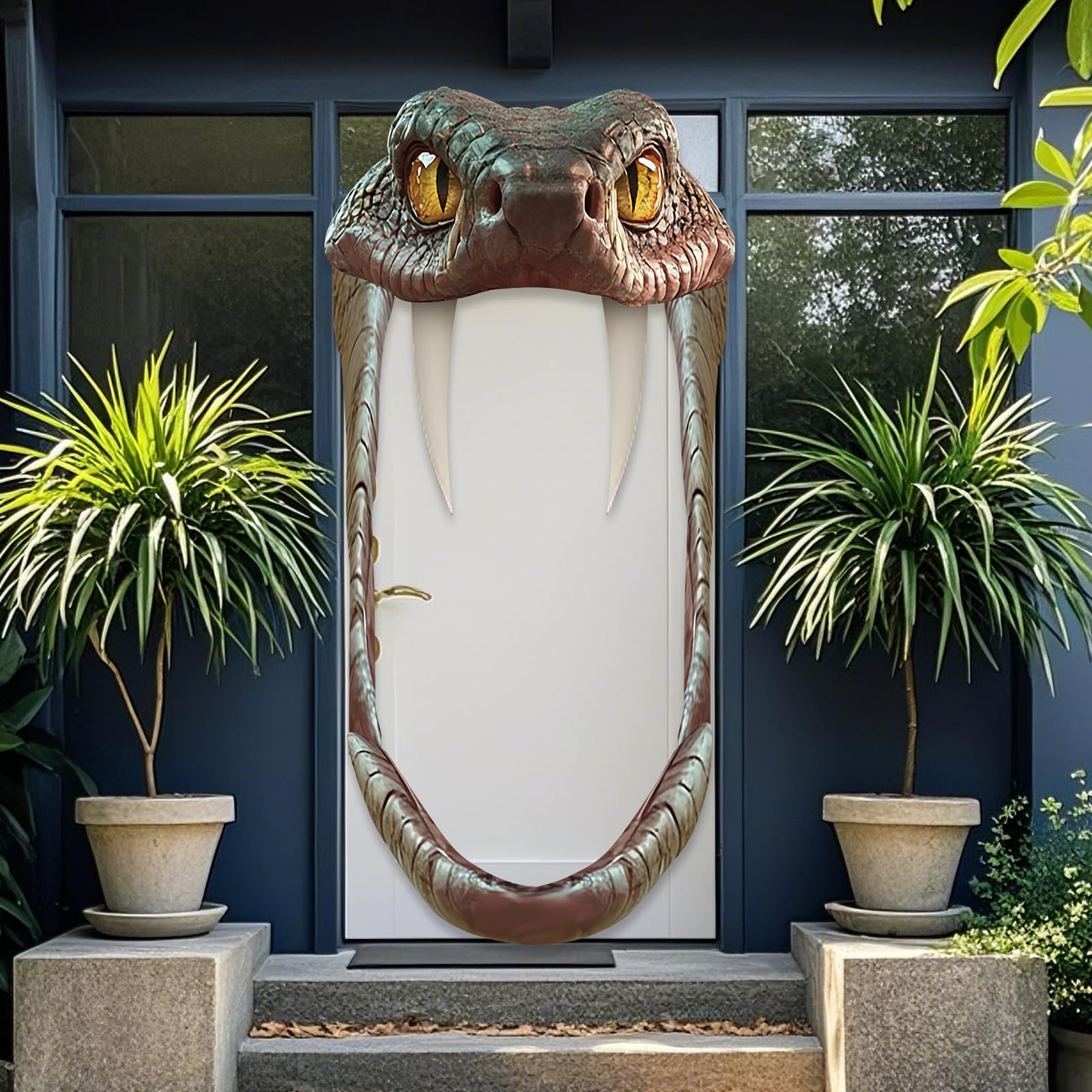 Snake Birthday Door Banner – LUUFILx Green Polyester Party Decoration, 91x43 Inches