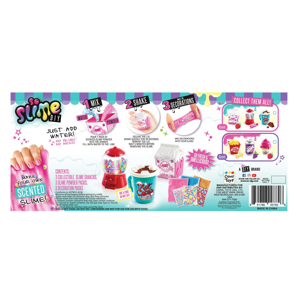 So Slime DIY Slime'licious 3-Pack: Scented Slime Kits – Bubble Gum, Hot Cocoa, Strawberry Milk