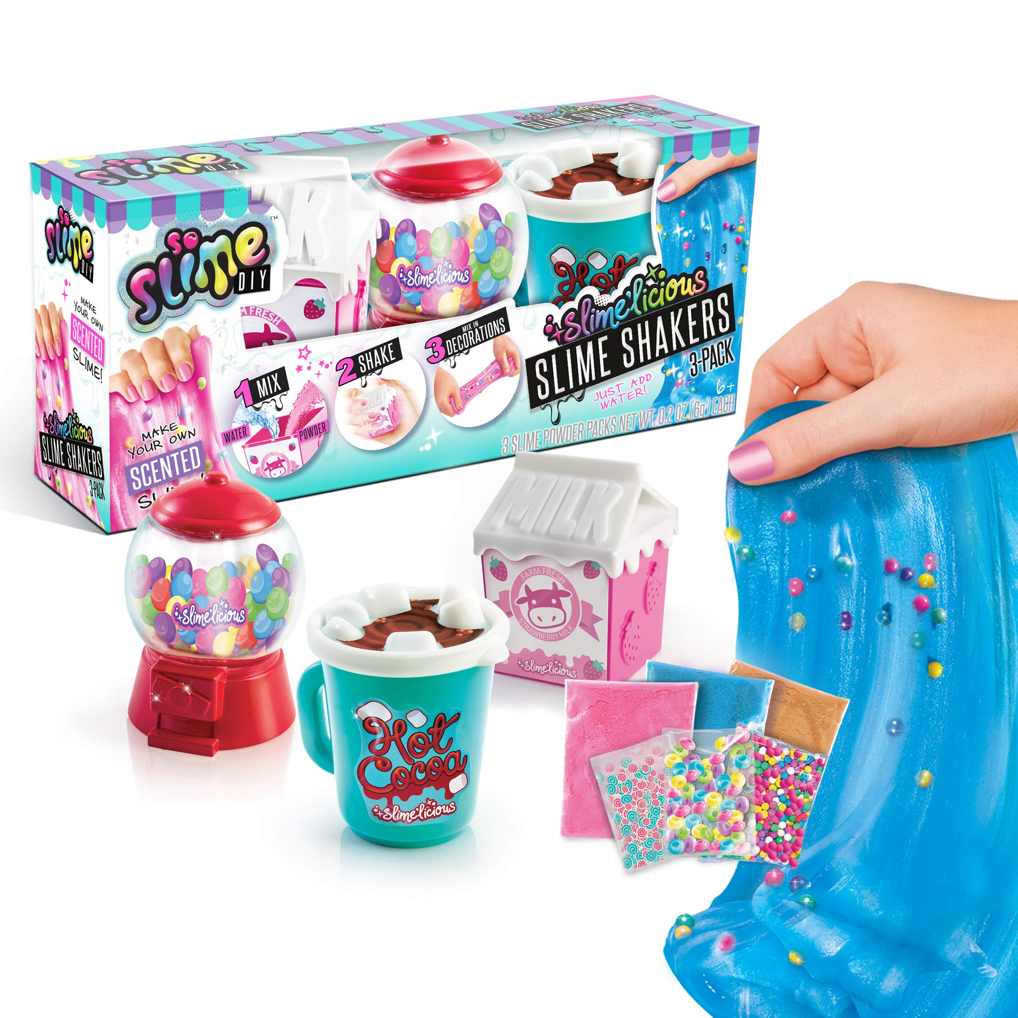 So Slime DIY Slime'licious 3-Pack: Scented Slime Kits – Bubble Gum, Hot Cocoa, Strawberry Milk