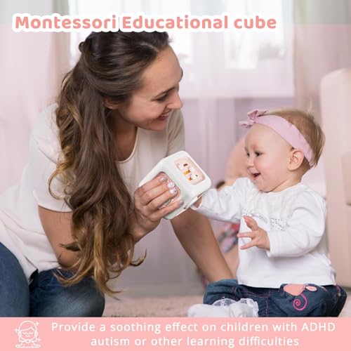 SOCBTNSO Busy Cube – Montessori Toys for 1 Year Old Girl Gifts, Travel Toys for Toddlers 1-3, Learning Fine Motor Skills