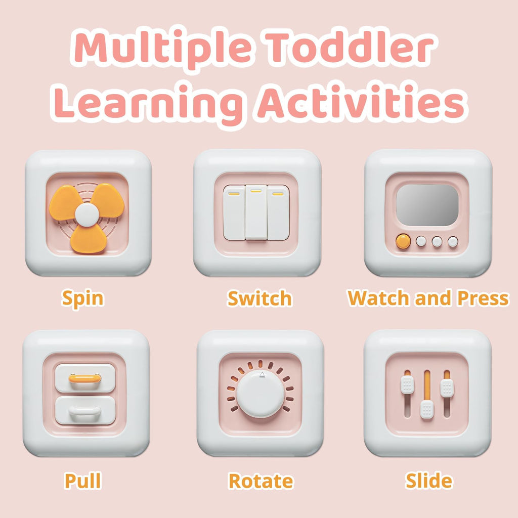 SOCBTNSO Busy Cube – Montessori Toys for 1 Year Old Girl Gifts, Travel Toys for Toddlers 1-3, Learning Fine Motor Skills