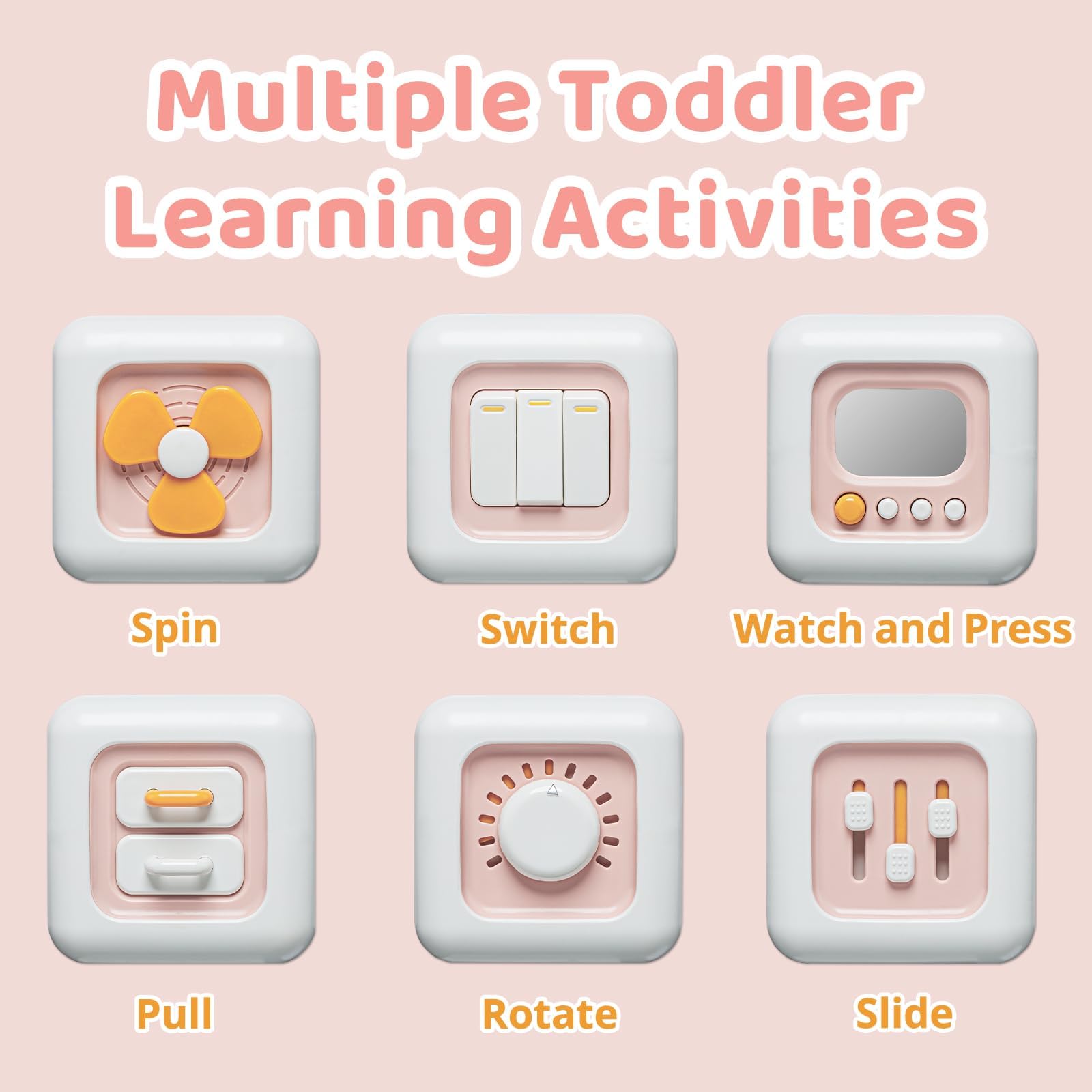 SOCBTNSO Busy Cube – Montessori Toys for 1 Year Old Girl Gifts, Travel Toys for Toddlers 1-3, Learning Fine Motor Skills