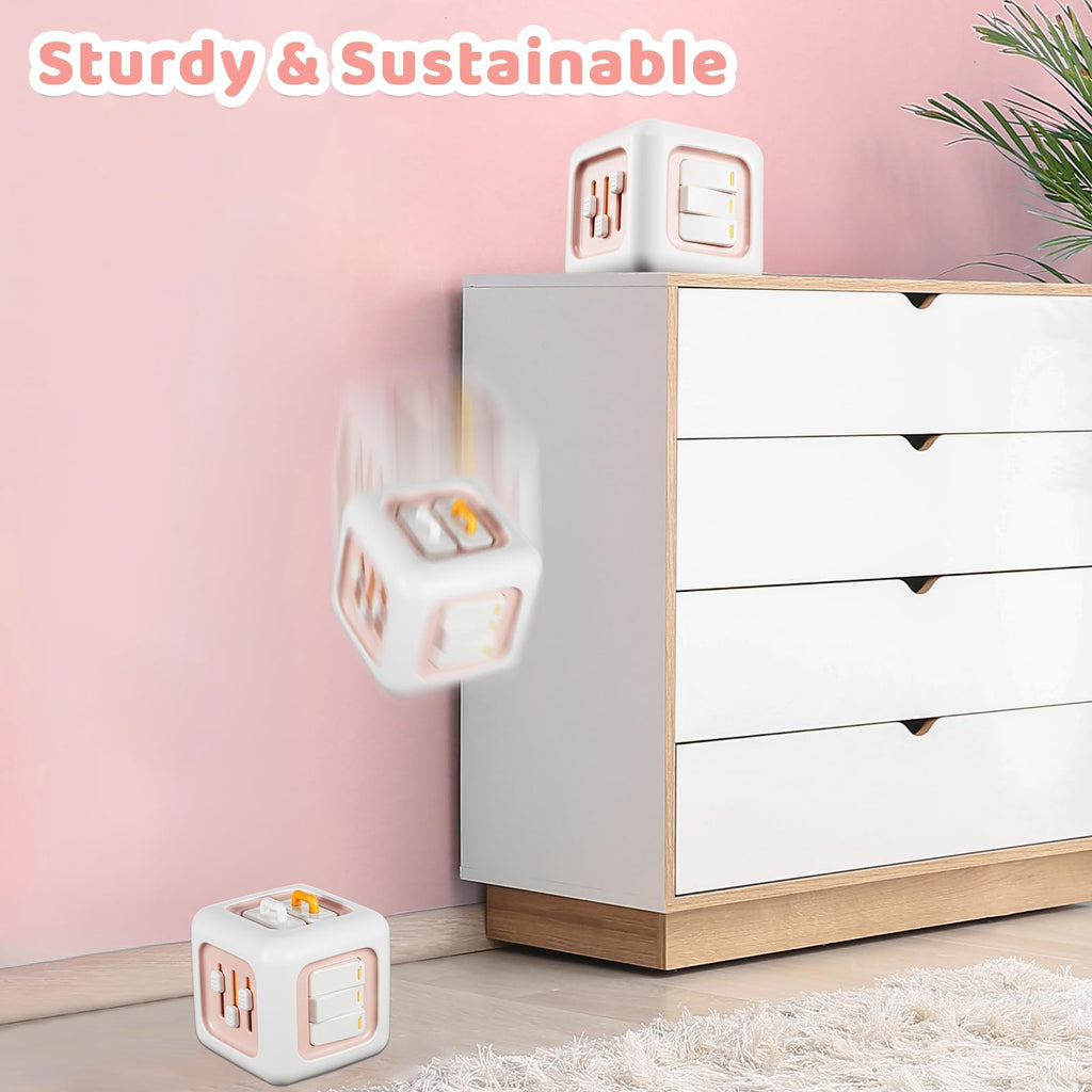 SOCBTNSO Busy Cube – Montessori Toys for 1 Year Old Girl Gifts, Travel Toys for Toddlers 1-3, Learning Fine Motor Skills